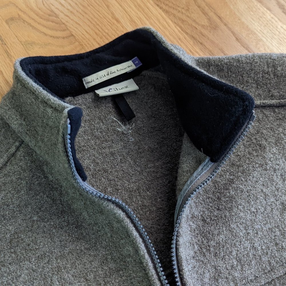 Ibex Wool Vest, Men's (M/L) Tan, Made in USA of Fine Austrian Wool